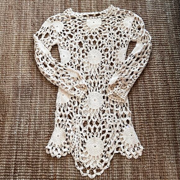 UNIF Sweaters - Rare UNIF Crochet Tunic/Dress, Cream